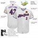 Custom White Purple-Old Gold Authentic Baseball Jersey