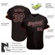 Custom Black Red Strip Black-White Authentic Baseball Jersey