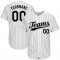 Custom White Black Strip Black-Gray Authentic Baseball Jersey