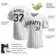 Custom White Black Strip Black-Gray Authentic Baseball Jersey