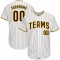 Custom White Brown Strip Brown-Gold Authentic Baseball Jersey