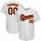 Custom White Brown Strip Brown-Orange Authentic Baseball Jersey