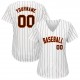 Custom White Brown Strip Brown-Orange Authentic Baseball Jersey