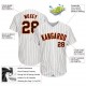 Custom White Brown Strip Brown-Orange Authentic Baseball Jersey