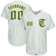 Custom White Kelly Green Strip Kelly Green-Gold Authentic Baseball Jersey