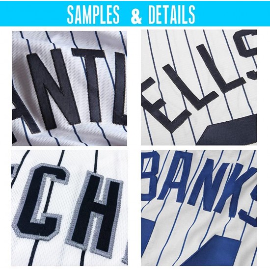 Custom White Navy Strip Navy-Gold Authentic Baseball Jersey