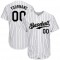 Custom White Purple Strip Black-Gray Authentic Baseball Jersey