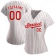 Custom White Red Strip Red-White Authentic Baseball Jersey