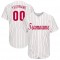 Custom White Red Strip Red-White Baseball Jersey