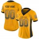 Custom Gold Black-White Mesh Drift Fashion Football Jersey