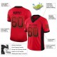 Custom Scarlet Black-Gold Mesh Drift Fashion Football Jersey