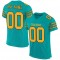 Custom Aqua Gold-Black Mesh Authentic Football Jersey