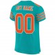 Custom Aqua Orange-White Mesh Authentic Football Jersey