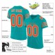 Custom Aqua Orange-White Mesh Authentic Football Jersey