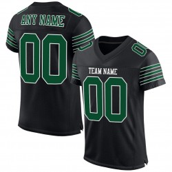 Custom Black Gotham Green-White Mesh Authentic Football Jersey