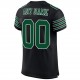 Custom Black Gotham Green-White Mesh Authentic Football Jersey