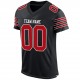 Custom Black Red-White Mesh Authentic Football Jersey