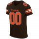 Custom Brown Orange-White Mesh Authentic Football Jersey