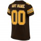 Custom Brown Gold-White Mesh Authentic Football Jersey