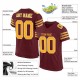 Custom Burgundy Gold-White Mesh Authentic Football Jersey