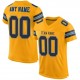 Custom Gold Navy-Powder Blue Mesh Authentic Football Jersey