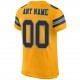 Custom Gold Navy-Powder Blue Mesh Authentic Football Jersey