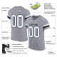 Custom Light Gray White-Black Mesh Authentic Football Jersey