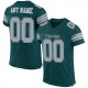 Custom Midnight Green Light Gray-White Mesh Authentic Football Jersey