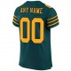 Custom Midnight Green Gold-Black Mesh Authentic Football Jersey