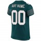 Custom Midnight Green White-Black Mesh Authentic Football Jersey