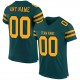 Custom Midnight Green Gold-Black Mesh Authentic Football Jersey