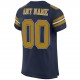 Custom Navy Old Gold-White Mesh Authentic Football Jersey