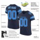 Custom Navy Powder Blue-White Mesh Authentic Football Jersey