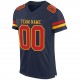 Custom Navy Scarlet-Gold Mesh Authentic Football Jersey