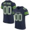 Custom Navy Light Gray-Neon Green Mesh Authentic Football Jersey