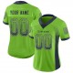 Custom Neon Green Navy-Gray Mesh Drift Fashion Football Jersey