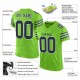 Custom Neon Green Navy-White Mesh Authentic Football Jersey