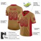 Custom Old Gold Red-Black Mesh Drift Fashion Football Jersey