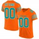 Custom Orange Aqua-White Mesh Authentic Football Jersey