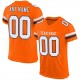 Custom Orange White-Navy Mesh Authentic Football Jersey