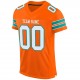 Custom Orange White-Aqua Mesh Authentic Football Jersey