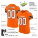 Custom Orange White-Brown Mesh Authentic Football Jersey