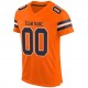 Custom Orange Navy-White Mesh Authentic Football Jersey