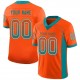 Custom Orange Aqua-White Mesh Drift Fashion Football Jersey