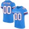 Custom Powder Blue White-Red Mesh Authentic Football Jersey