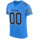 Custom Powder Blue Navy-White Mesh Authentic Football Jersey