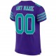 Custom Purple Aqua-White Mesh Authentic Football Jersey