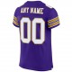 Custom Purple White-Old Gold Mesh Authentic Football Jersey