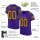 Custom Purple Old Gold-Black Mesh Authentic Football Jersey