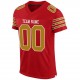 Custom Red Old Gold-White Mesh Authentic Football Jersey